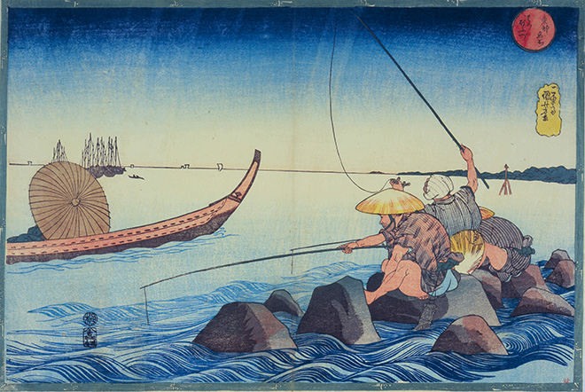 Utagawa Kuniyoshi - Teppozū, Serie: Luoghi famosi di Edo (Tōto meisho), circa 1832-1833, Silografia policroma (nishikie), 26,5x39,0 cm. Masao Takashima Collection