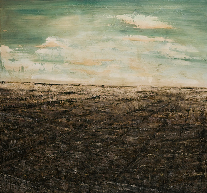 Filippo Cristini - La zona, 2017, olio e colla vinilica su tela, cm 150x160 Filippo Cristini - La zona, 2017, olio e colla vinilica su tela, cm 150x160