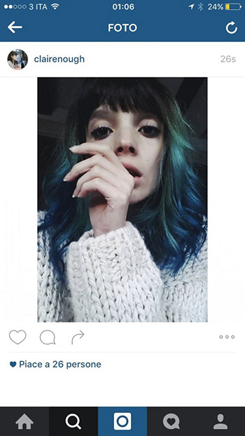 Federica Sasso - clairenough Instagram profile, Sick Sad Blue