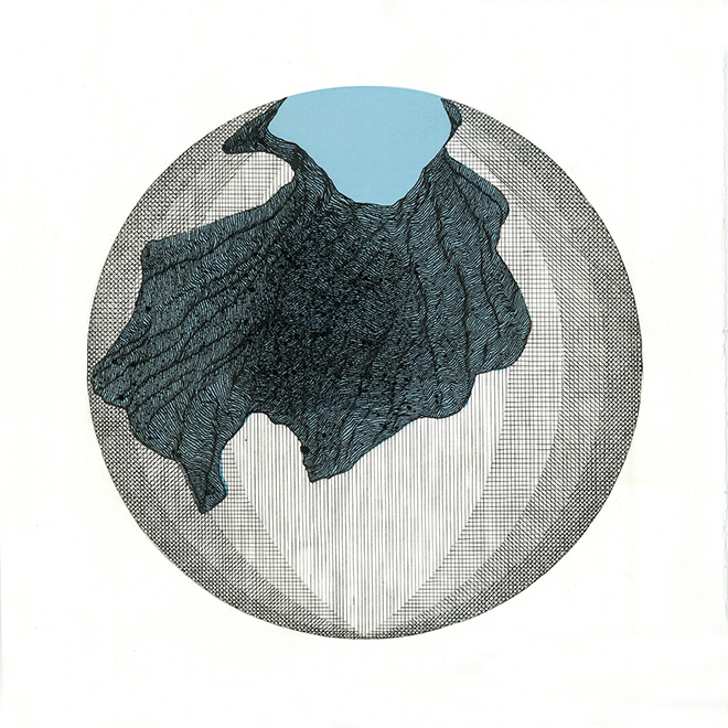 Ciredz - Erosion 8, 2018, graphite and ink on cotton paper, 57x57 cm
