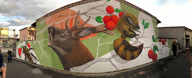Alessio Bolognesi - Murale a San Gavino Monreale, Sardegna, Italy, 2018