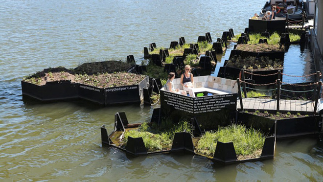 Recycled Park – Rotterdam: dalla plastica riciclata il parco galleggiante