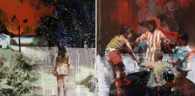 Borondo - Matière Noire serie, acrylic on glass, 100X80 cm. VARSI 5th Anniversary - Group Show VARSI 5th Anniversary – Group Show