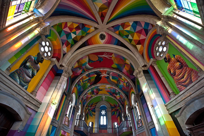 Okuda - Kaos Temple Llanera, Oviedo, Spain, 2015 Okuda - Kaos Temple Llanera, Oviedo, Spain, 2015