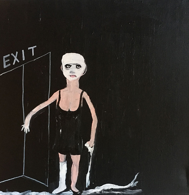 Laura Fortin - Exit, 2017, acrilico su tela, cm. 40x40