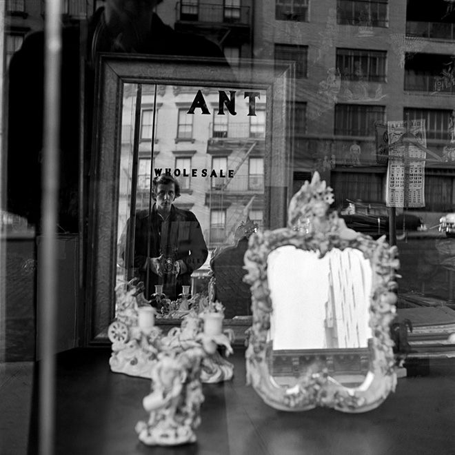 Vivian Maier, Self-portrait, 1953 40x50 cm (16x20 inch.) Framed: 53,2x63,4 cm ©Estate of Vivian Maier, Courtesy of Maloof Collection and Howard Greenberg Gallery, NY