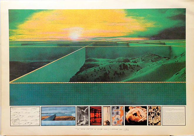 Superstudio - La prima città (da Le dodici città ideali), 1971, litografia, 100x70 cm, courtesy Archivio Superstudio