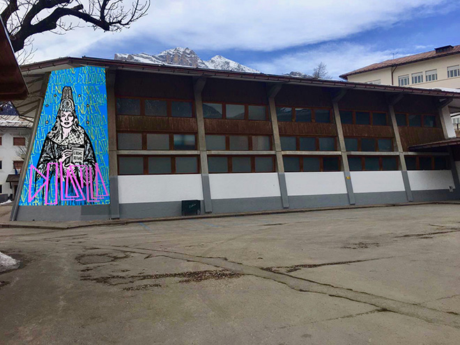 Endless - Il Regno dei Fanes, murale, Liceo Artistico Statale (Polo Val Boite), Cortina D'Ampezzo