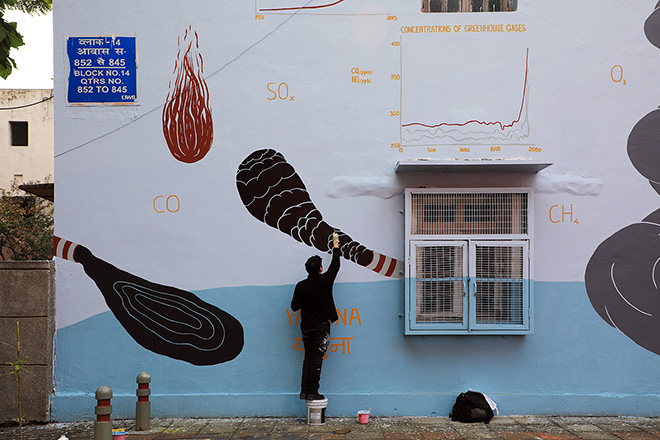 Andreco, Smog Painting, Climate 05, Lodhi Art District, New Delhi