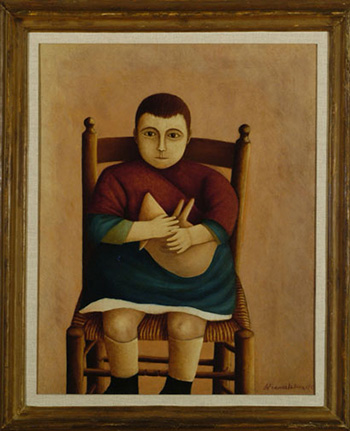 Riccardo Francalancia - Ritratto di Gustavo, 1923, olio su tela, cm 60x50. Museo della Scuola Romana, Villa Torlonia