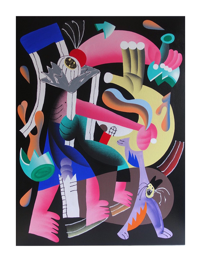 Sawe - Hobo misunderstood, 130x97 cm. Acrylic spray paint and marker of solid paint based oil on canvas