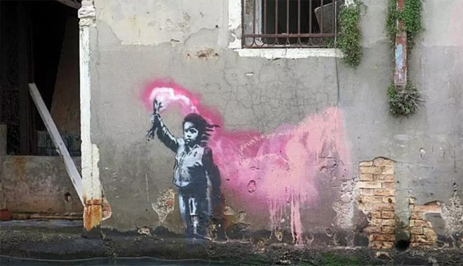 Banksy – Graffiti a Venezia: il bambino naufrago