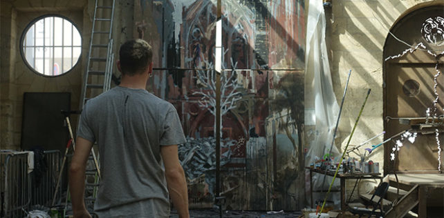Gonzalo Borondo - M E R C I, installation, Temple des Chartrons, Bordeaux, 2019.photo credit: Matteo Berardone Gonzalo Borondo – M E R C I