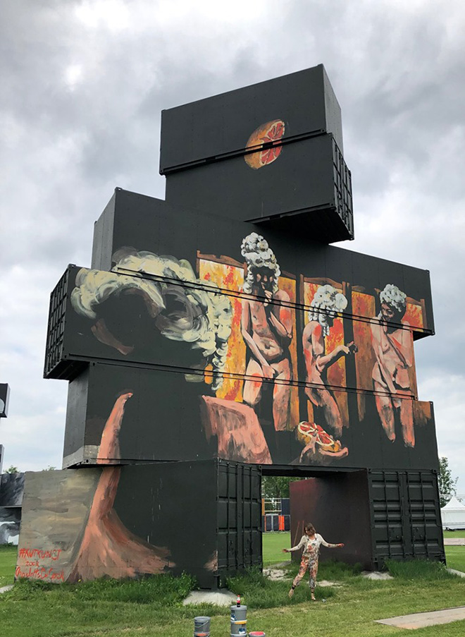 Charlotte De Cock - North West Walls 2019, Werchter (Belgium), Container Graffiti