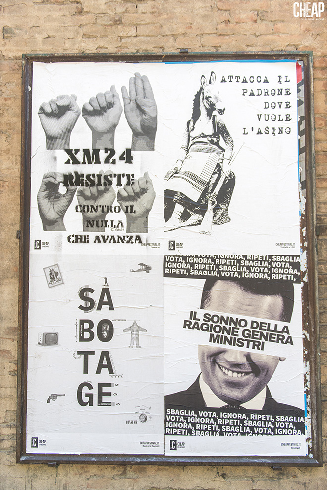 SABOTAGE - CHEAP street poster art: guerrilla semiologica a Bologna. photo credit: Michele Lapini