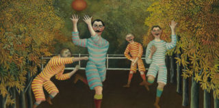 I giocatori di football (Les joueurs de football), 1908, Henri Rousseau. Olio su tela, 100,3 x 80,3 cm, Solomon R. Guggenheim Museum, New York 60.1583, © Solomon R. Guggenheim Foundation, New York (SRGF) Guggenheim. La collezione Thannhauser, da Van Gogh a Picasso