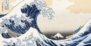 Hokusai Katsushika (1760 - 1849) La [grande] onda al largo presso la costa di Kanagawa da Le 36 Vedute del Monte Fuji XXI secolo. xilografia policroma tradizionale su carta da gelso, 264 x386 mm.