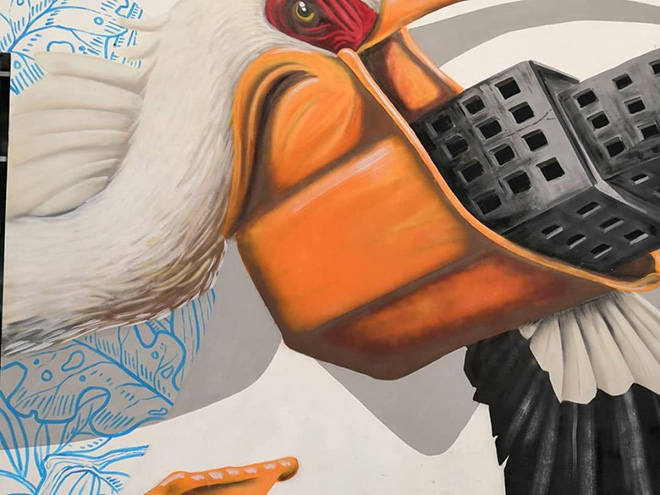 Alessio Bolognesi - Murale (dettaglio), Corbola (Ro), DeltArte il delta della creatività