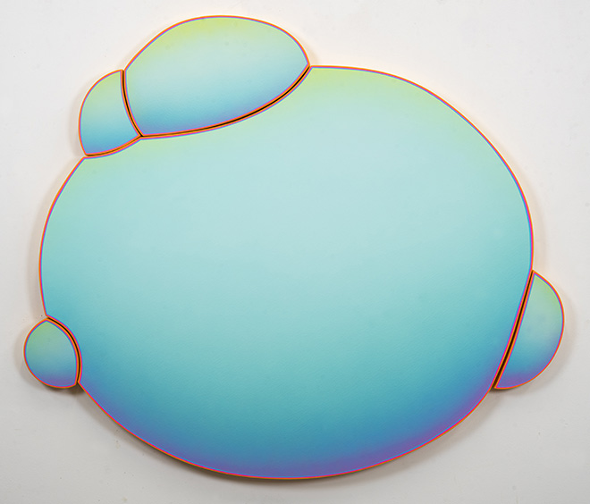 Jan Kaláb - Light Atomic Bubble 2019, MAGMA gallery, acrylic on canvas, 125 x 138 cm