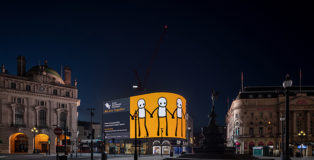 STIK - We Are Together, Piccadilly Lights, Piccadilly Circus, London, 2020