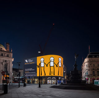 STIK - We Are Together, Piccadilly Lights, Piccadilly Circus, London, 2020 STIK – We Are Together