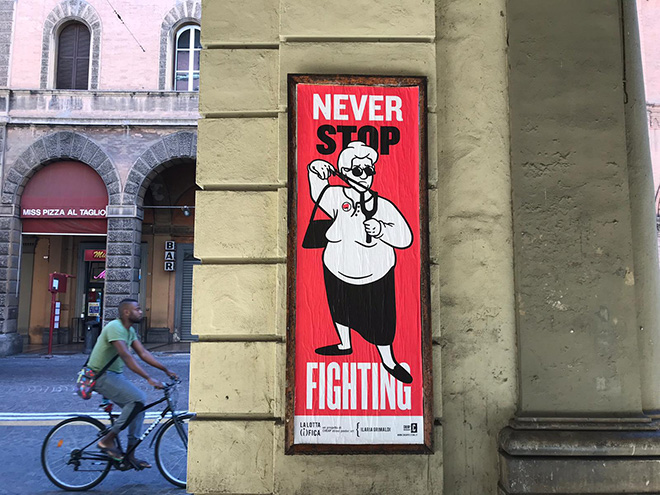 Ilaria Grimaldi - La lotta è FICA, Bologna, 2020. Un progetto di public art di CHEAP. photo credit: Michele Lapini