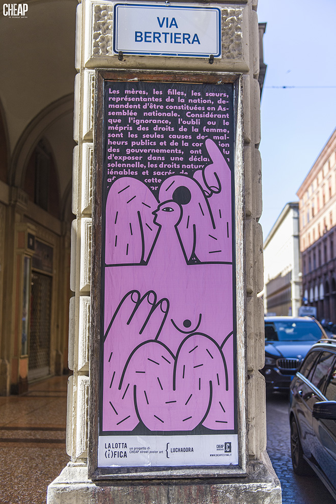 Luchadora - La lotta è FICA, Bologna, 2020. Un progetto di public art di CHEAP. photo credit: Michele Lapini