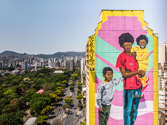 Robinho Santana - Mural for CURA - Urban Art Circuit, Belo Horizonte (Brazil). photo credit: Instagrafite Robinho Santana - Mural for CURA - Urban Art Circuit, Belo Horizonte (Brazil). photo credit: Instagrafite