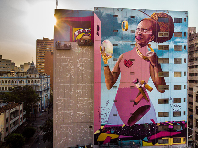 Lidia Viber - Mural for CURA - Urban Art Circuit, Belo Horizonte (Brazil). photo credit: Instagrafite Lidia Viber - Mural for CURA - Urban Art Circuit, Belo Horizonte (Brazil). photo credit: Instagrafite
