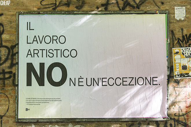 CHEAP + Il Campo Innocente - Preferirei di NO, Poster art, Via Irnerio, Bologna. photo credit: Michele Lapini.