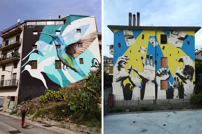 A. Perrotta + R. Buonafede – Operazione street art a Vietri di Potenza