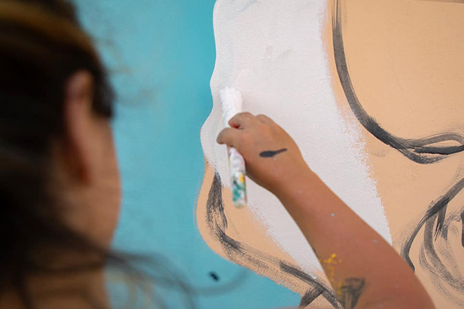 Kiki Skipi - work in progress, murale a Gorgoglione, AppARTEngo Festival 2021
