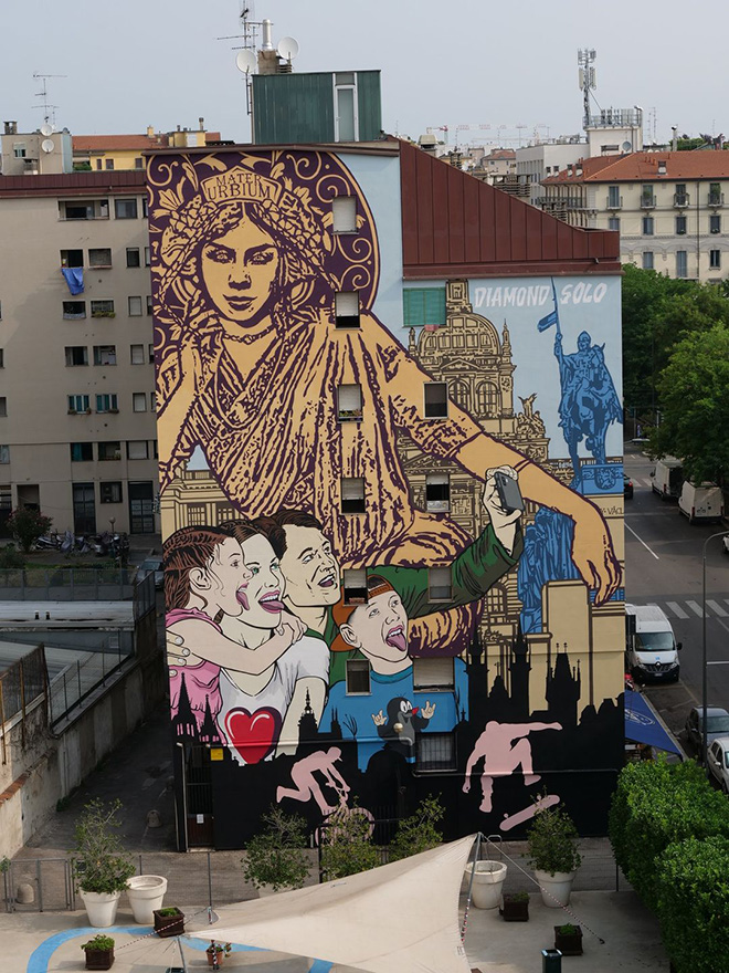 Solo e Diamond - Czech The Wall, murale al Giardino delle Culture, Milano, 2021