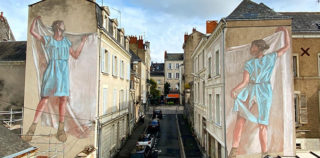 Faith 47 & Helen Bur. Hyuro - Douce Vie (Concept by Hyuro), Festival Echappées d’Arts ad Angers, Angers, 2021. Photo credit: Ville d'Angers Hyuro – “Douce Vie”, Angers
