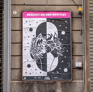 CHEAP + Conigli Bianchi - Street poster art, World AIDS Day 2021, Bologna. photo credit: Margherita Caprilli CHEAP + Conigli Bianchi – FUCK STIGMA, World AIDS Day 2021