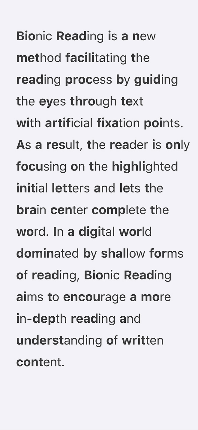 Bionic reading - Il nuovo modo di leggere sui dispositivi digitali