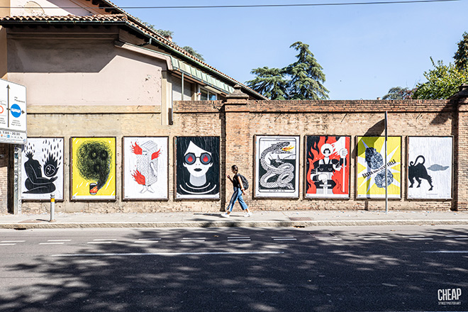 CHEAP - (On fire) Open call for artists, Street poster art, Bologna, 2022. Photo credit: Margherita Caprilli