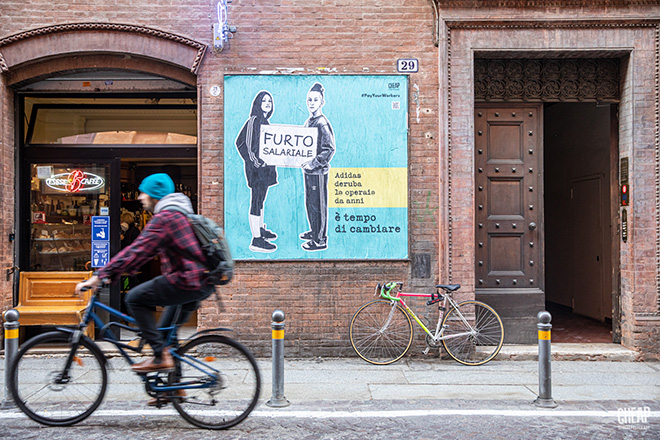 CHEAP - Pay your Workers, Street Poster Art, Bologna, 2022. photo credit: Margherita Caprilli