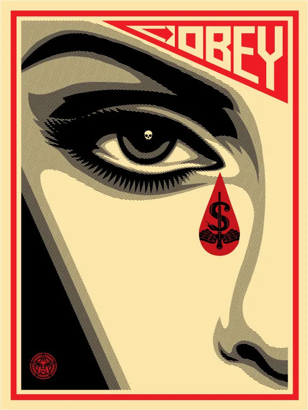 Shepard Fairey - Eye alert, 2010, serigrafia, 46x61