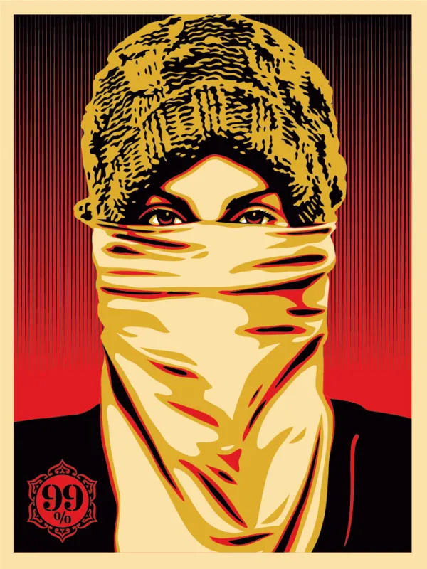 Shepard Fairey - Occupy protester, 2012, serigrafia, 46x61