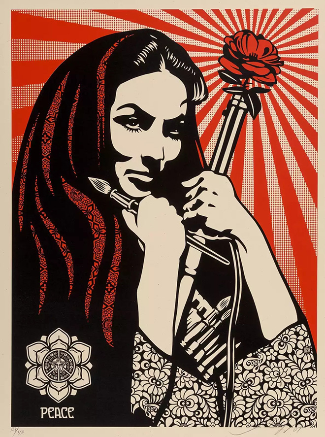 Shepard Fairey - Revolutionary woman with Brush, 2007, serigrafia, 46x61