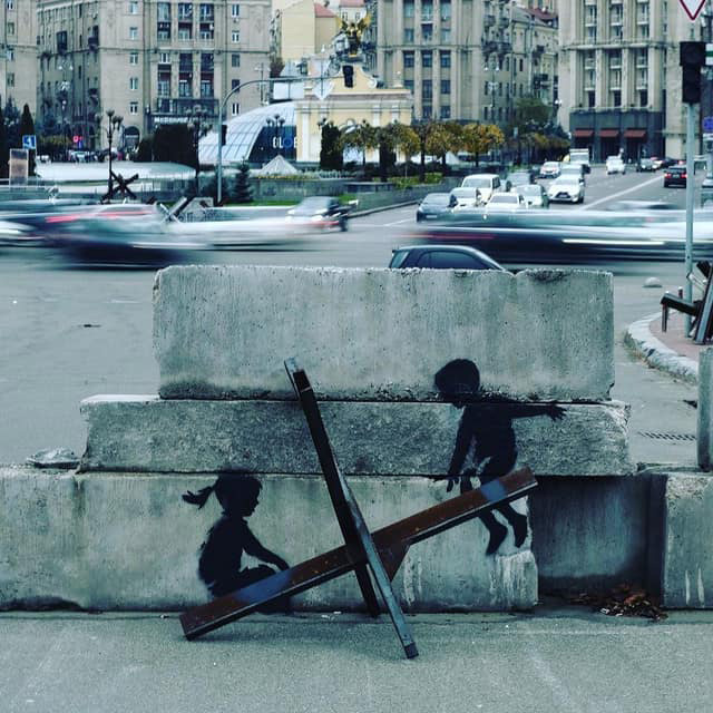 Banksy - Stencil art, Kiev, Ukraine, 2022