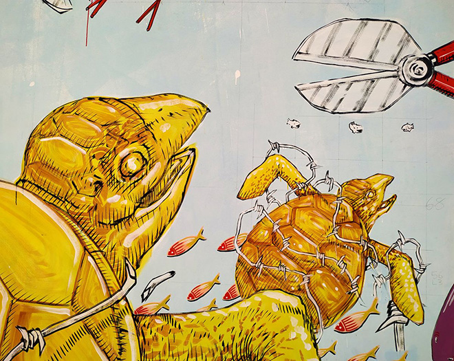 Blu - Il murale animato per la Libreria di Lampedusa