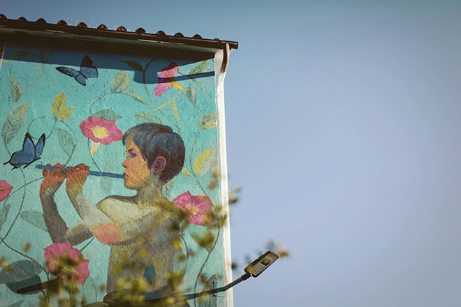 Natalia Rak - Vita sulla Terra, murale in via Settecamini 108 a Roma per Street Art for Rights