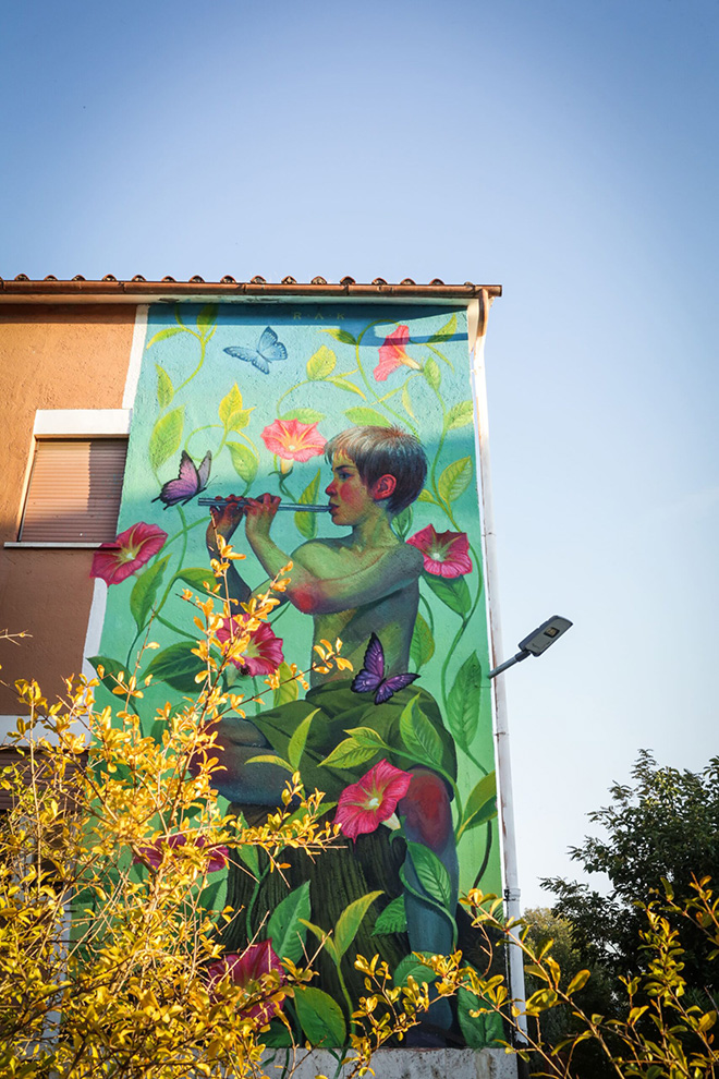 Natalia Rak - Vita sulla Terra, murale in via Settecamini 108 a Roma per Street Art for Rights