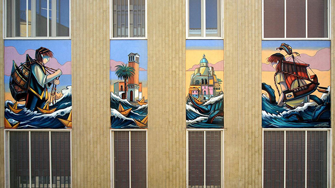 Alessandra Carloni – “Incontri di mare”, murales a Stornara