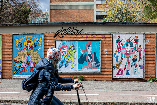 CHEAP - ICONS: David Bowie, Poster art, Bologna. Photo credit: Margherita Caprilli
