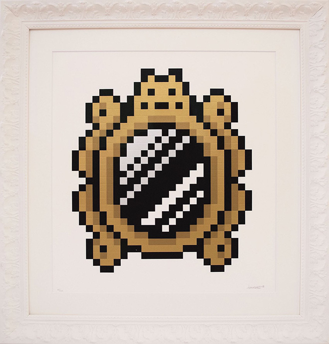 Invader - Versailles (2018), Screenprint with embossing, Edition 31 of 100, Signed, dated, numbered and embossed, 50 x 55 cm, 71,5 x 75,5 x 5 cm, framed. Credits: Elena Domenichini