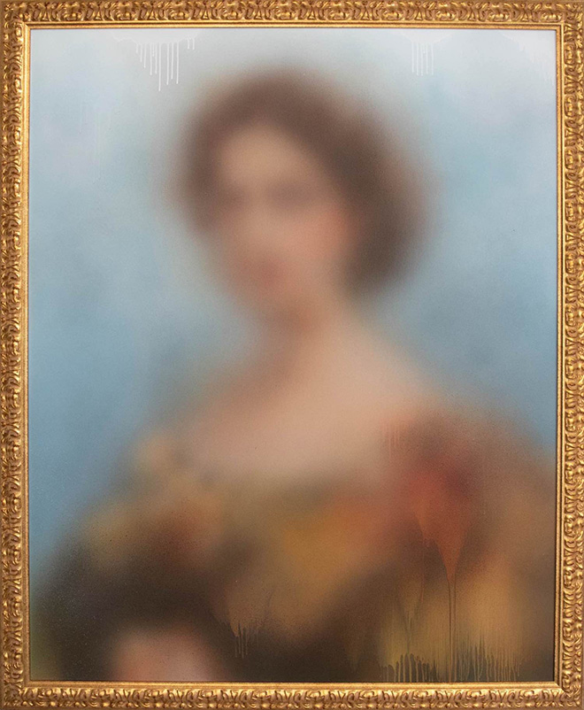 Miaz Brothers - Lady G. (2023), Acrylics on canvas, 129,5 x 161,5 cm, 147 x 178 x 4,5 cm, framed, Credits: Elena Domenichini