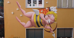 Impollinèmesi  - Il primo eco-murales multimediale d’Italia. Cupido - Photo credit: Yourban2030